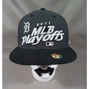 Detroit Tigers Hat Black Gray Snap Back 2011 Playoffs World Series 47 Brand‎
